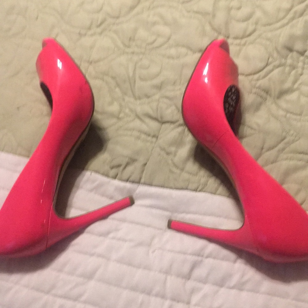 5 inch pink heels size 9 . Good condition